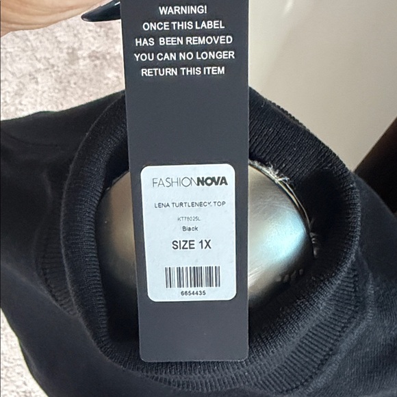 Fashion Nova Black Turtleneck Sweatshirt - Picture 6 of 9